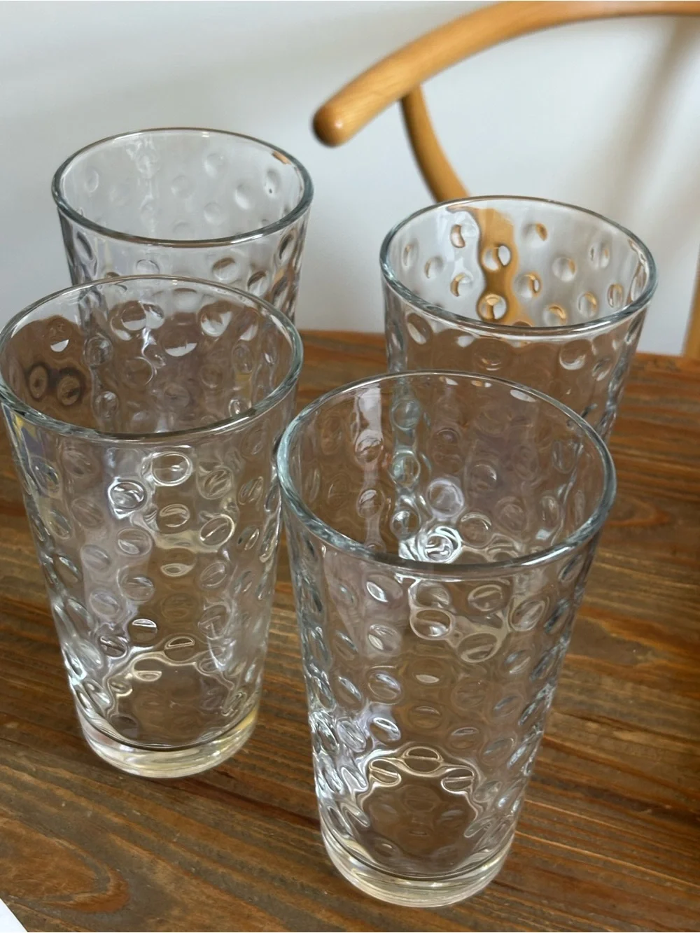 Clear Textured Glass Tumbler Set - 4 Pack